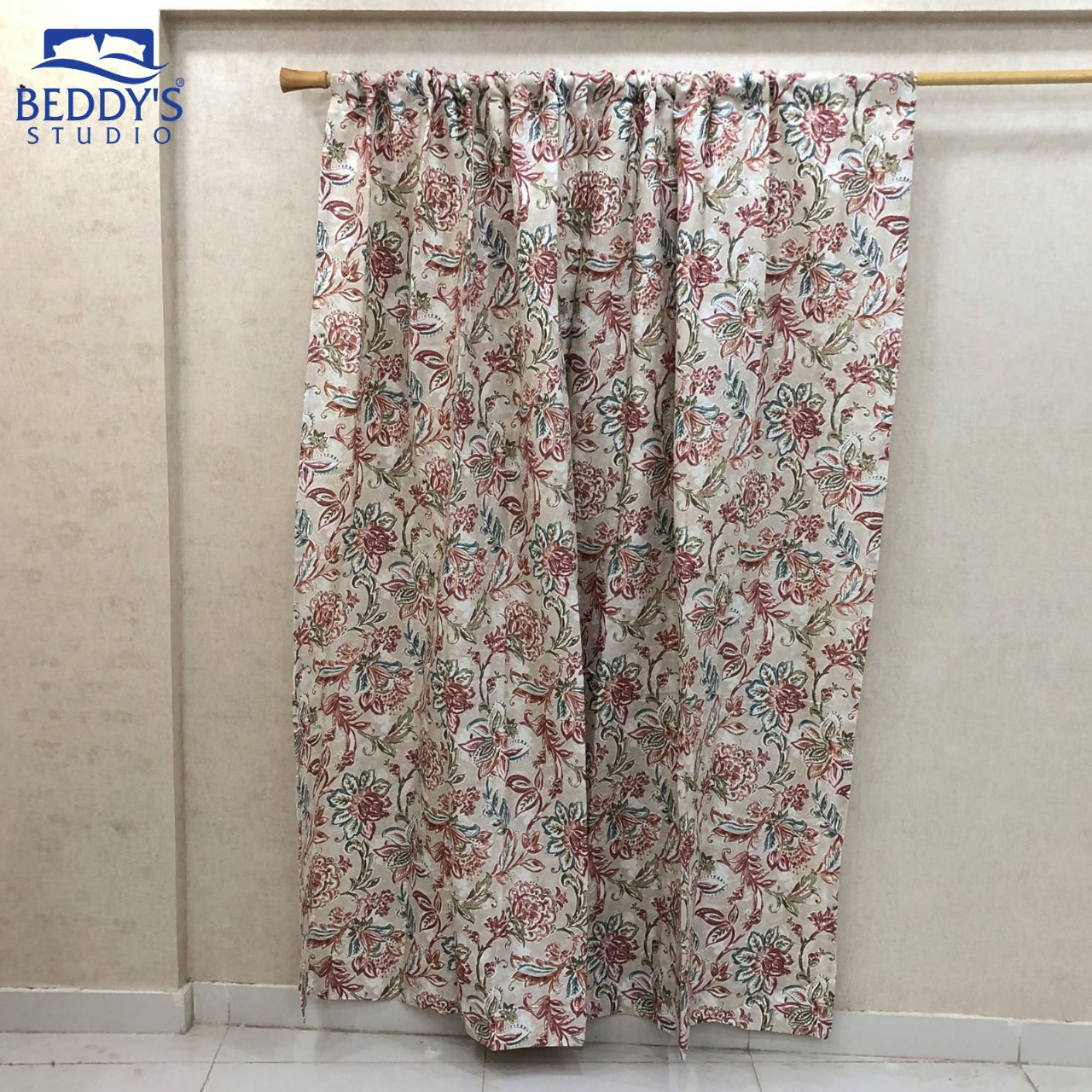 Set Of 2 Printed Multicoclor Window Curtains Panels