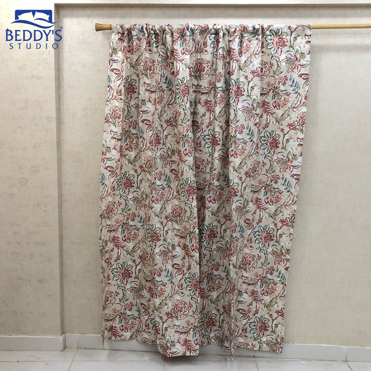 Set of 2 Printed Multicolor Window Curtain Panels