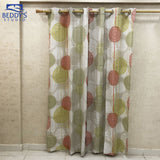 Set Of 2 Printed Red & Yellow Window Curtains Panels