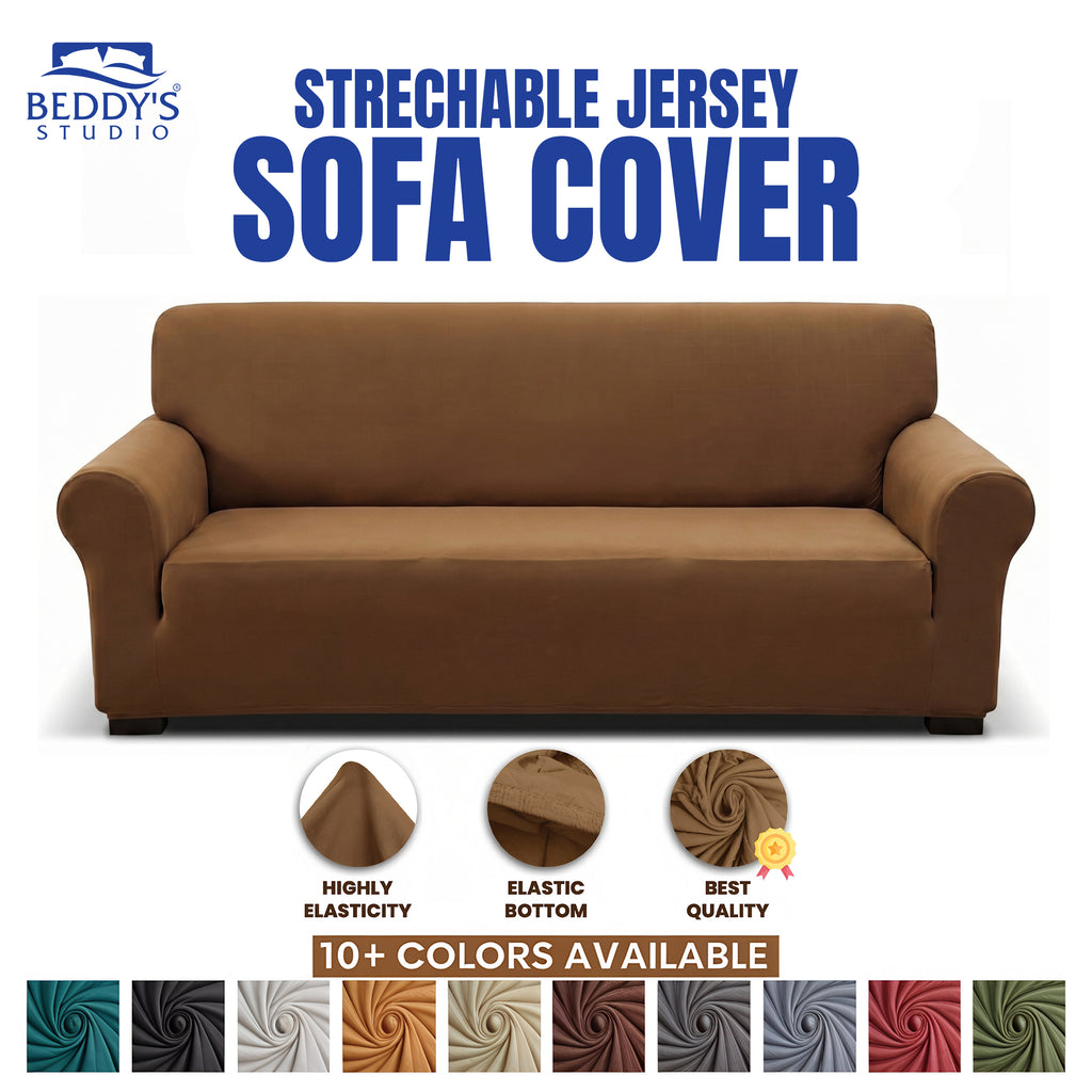 Jersey Sofa Covers - Light Brown