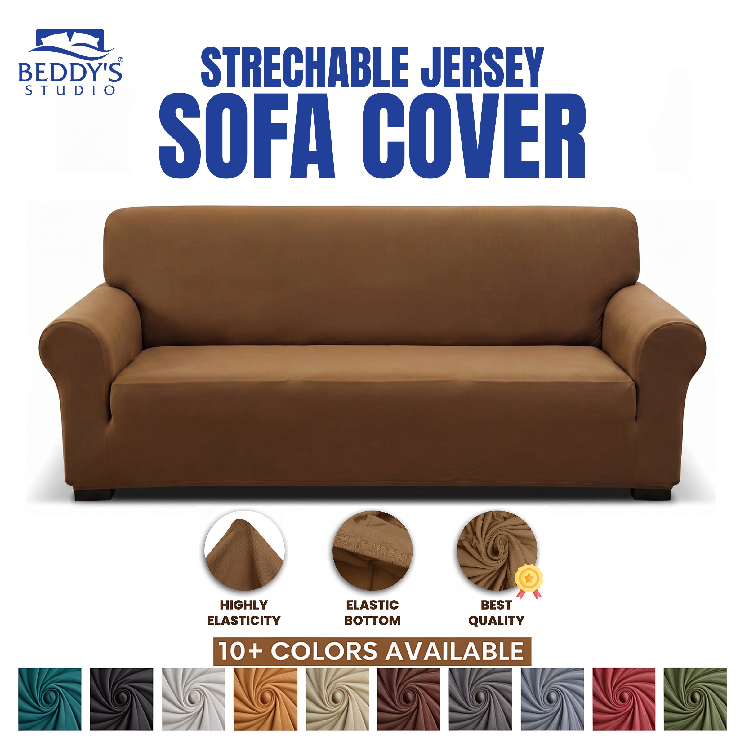 Jersey Sofa Covers - Light Brown