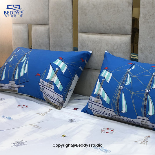 Mini Ship - Printed Kids Bed Sheet Set