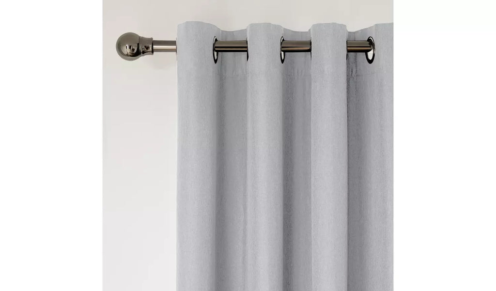 Set Of 2 Plain Light Grey Window Curtains Panels