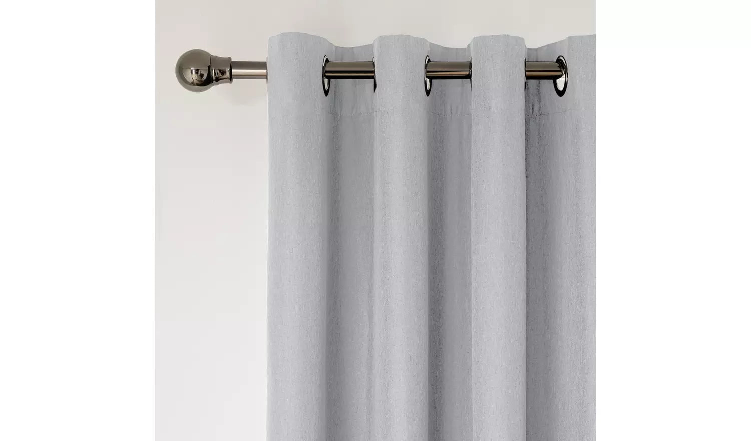Set Of 2 Plain Light Grey Window Curtains Panels