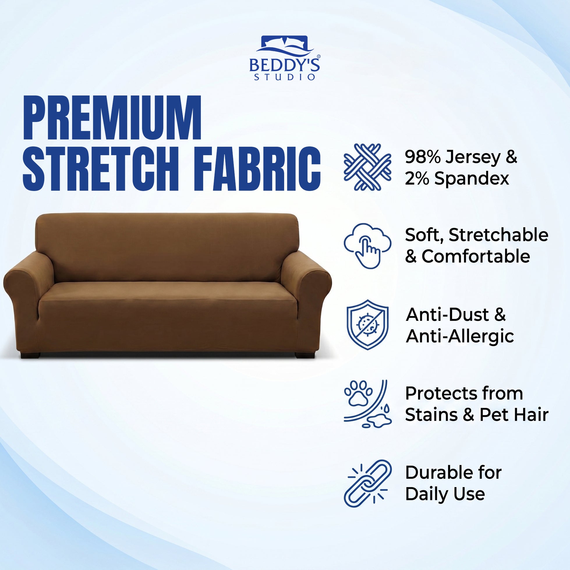Jersey Sofa Covers - Light Brown