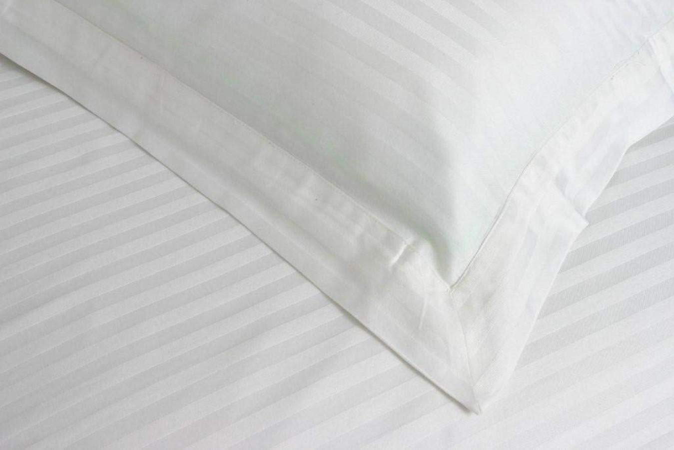 Classic White Hotel Stripe Bed Sheet Set