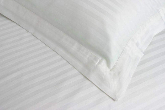 White - Hotel Stripe Bedsheet Set