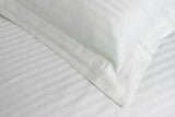 White - Hotel Stripe Duvet Cover Set