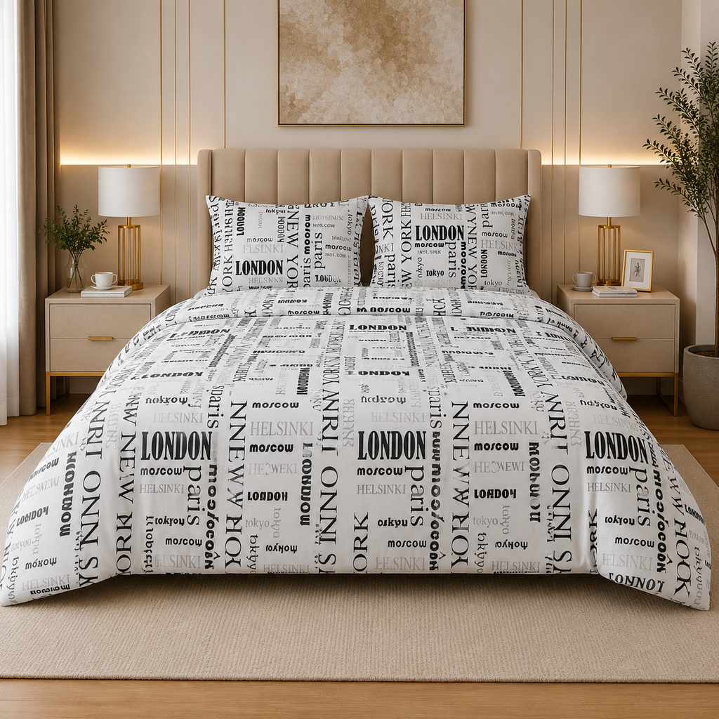 Percale Cotton Printed Quilt Cover Set