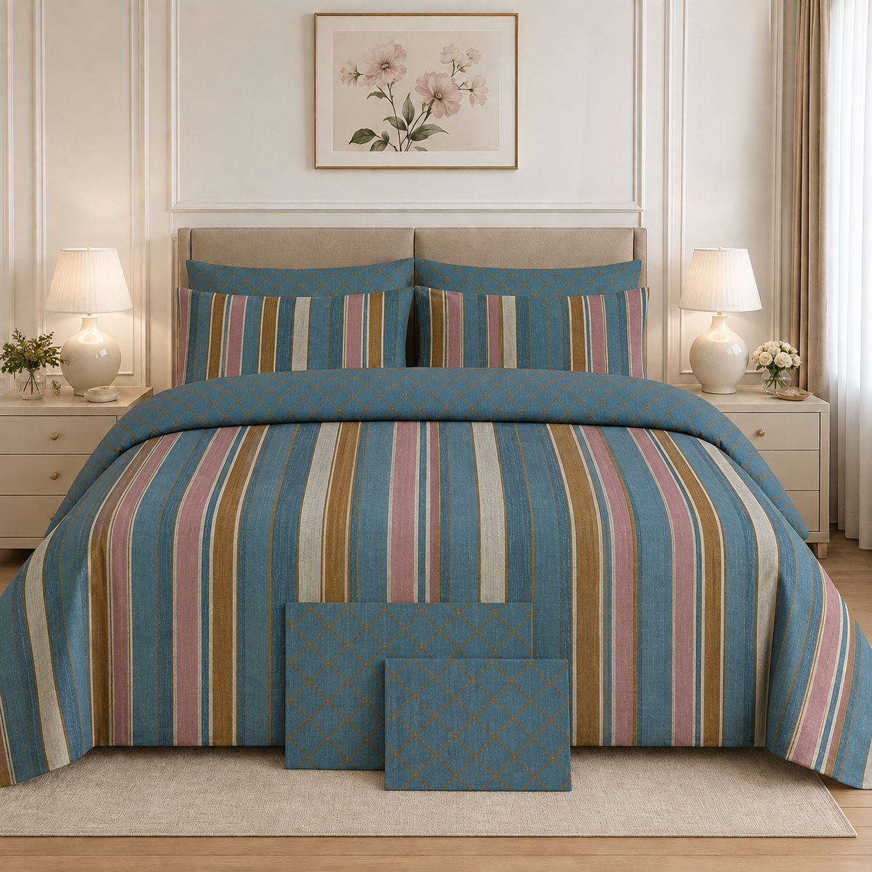 Pastel Botanical Garden Cotton Printed Quilt Cover Set
