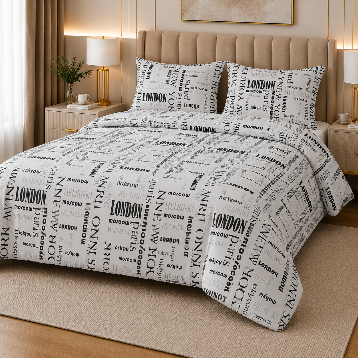 Percale Cotton Printed Quilt Cover Set