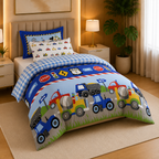 Toy Tractor - Printed Kids Quilt Cover Set