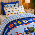 Toy Tractor - Printed Kids Quilt Cover Set