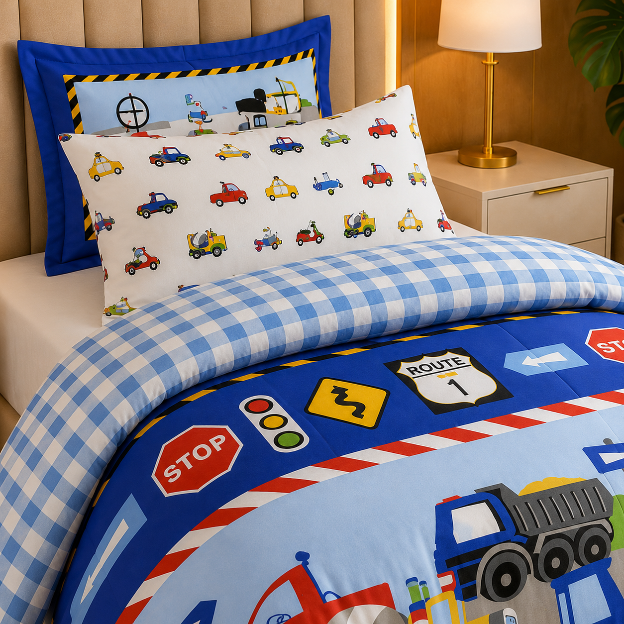 Toy Tractor - Printed Kids Quilt Cover Set
