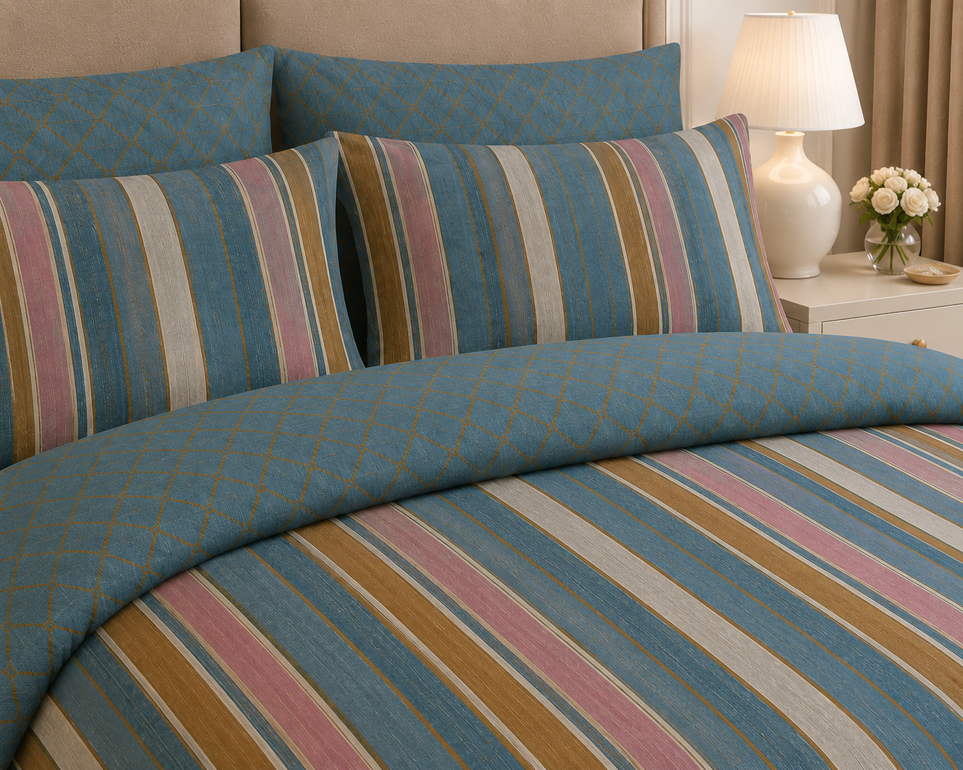 Pastel Botanical Garden Cotton Printed Quilt Cover Set