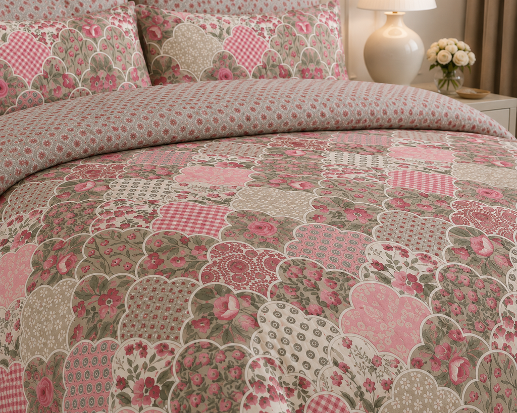 Vintage Floral Cotton Printed Quilt Cover Set
