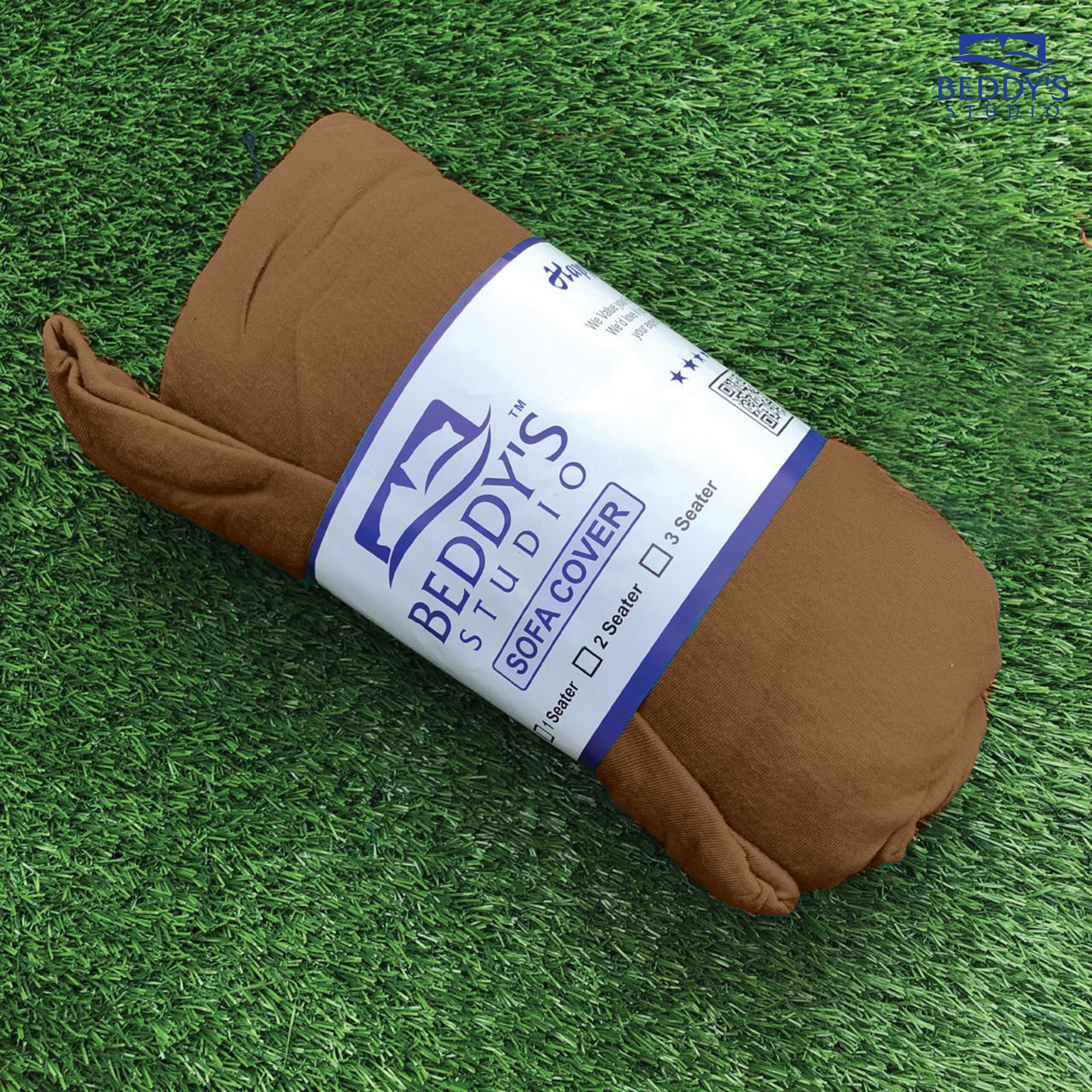 L Shape Sofa Cover - Light Brown