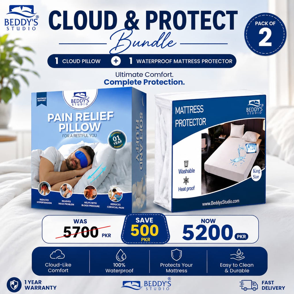 Cloud & Protect Bundle Included 1 Cloud Pillow + 1 Mattress Protector
