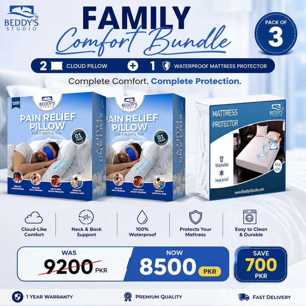 Family Comfort Bundle Included 2 Cloud pillows + 1 Mattress protector