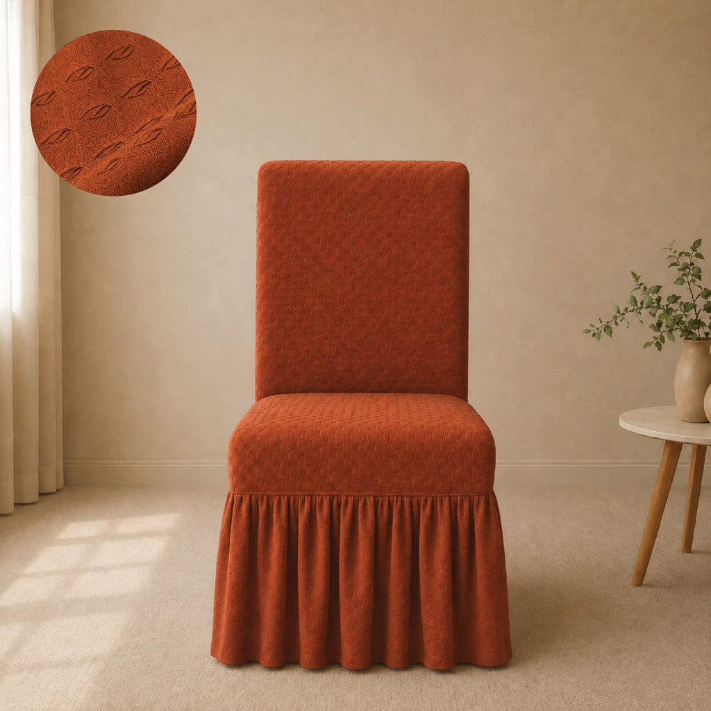 Butterfly Frilled Chair Cover Sets - Copper