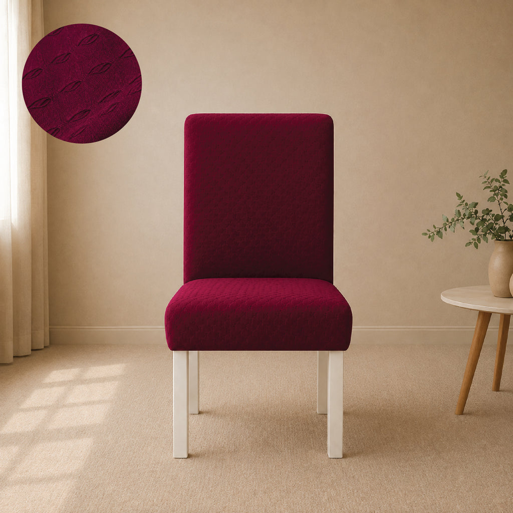 Butterfly Fitted Chair Cover Sets - Maroon