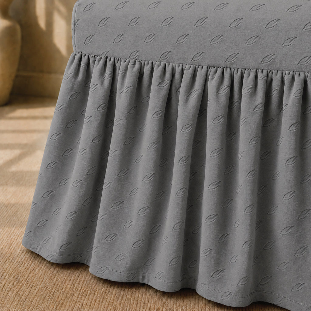 Butterfly Frilled Chair Cover Sets - Grey