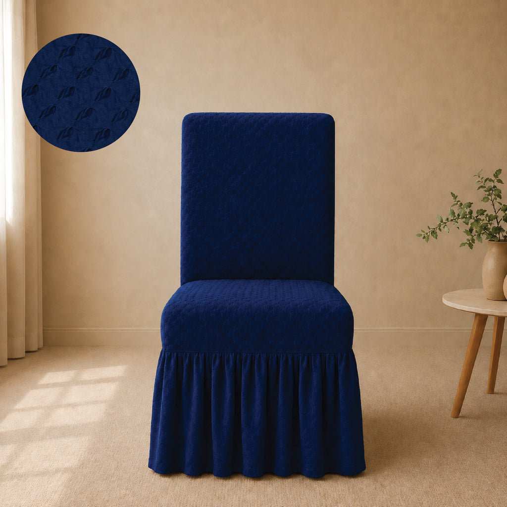 Butterfly Frilled Chair Cover Sets - Blue