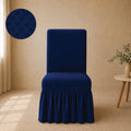 Butterfly Frilled Chair Cover Sets - Blue