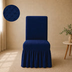 Butterfly Frilled Chair Cover Sets - Blue