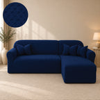 Butterfly L Shape Fitted Sofa Cover - Blue