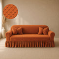 Butterfly Frilled Sofa Covers - Copper