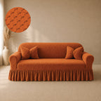 Butterfly Frilled Sofa Covers - Copper