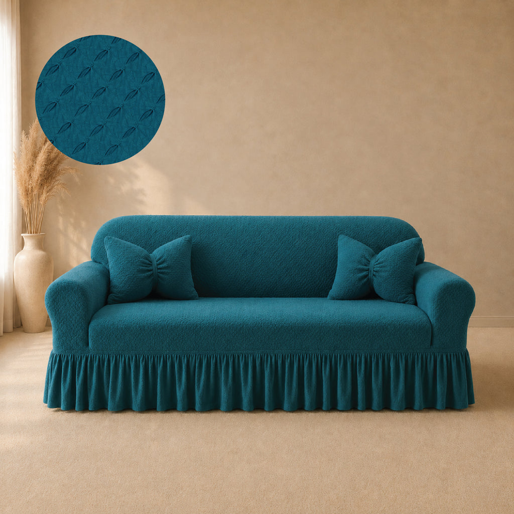 Butterfly Frilled Sofa Covers - Zink