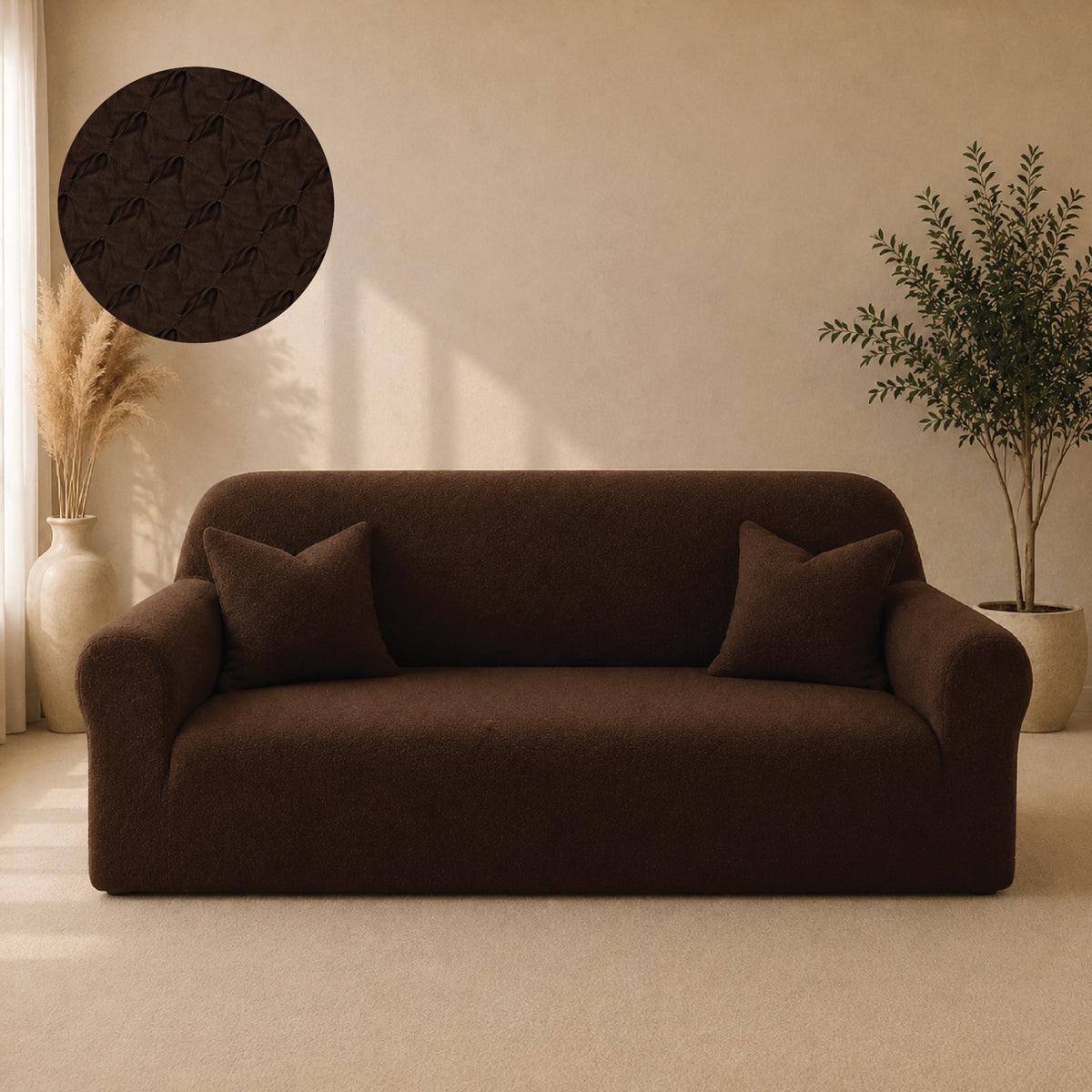 Butterfly Fitted Sofa Covers - Brown