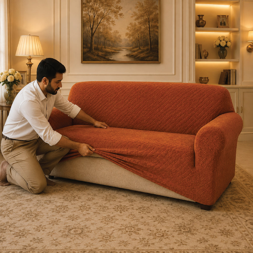 Butterfly Fitted Sofa Covers - Copper
