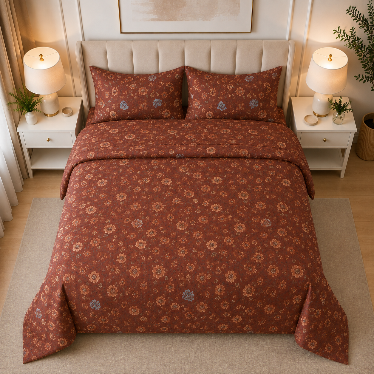Cotton Sateen - Printed Bedsheet Set