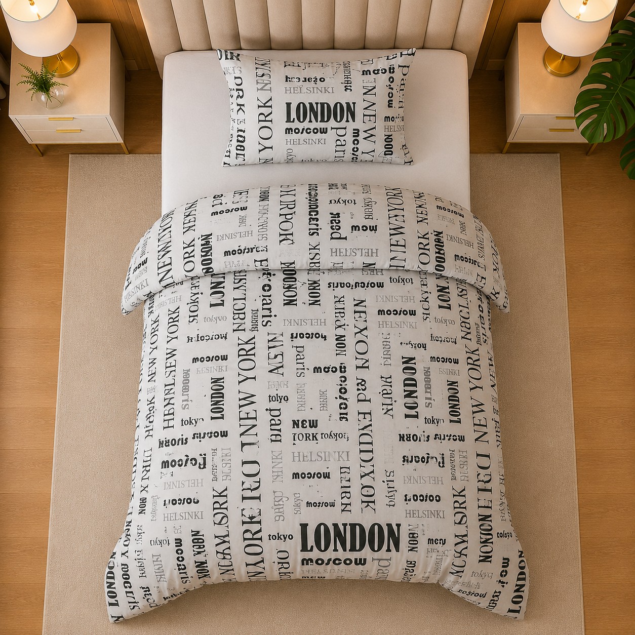Newspaper - Printed Kids Quilt Cover Set
