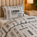 Newspaper - Printed Kids Quilt Cover Set