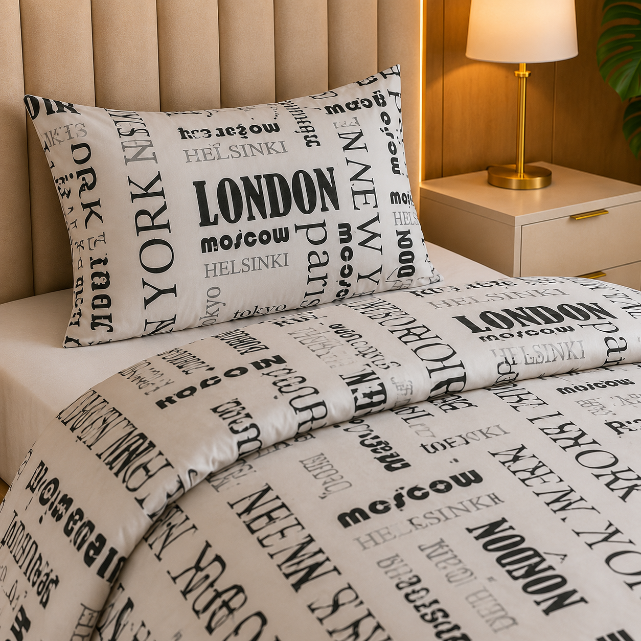 Newspaper - Printed Kids Quilt Cover Set