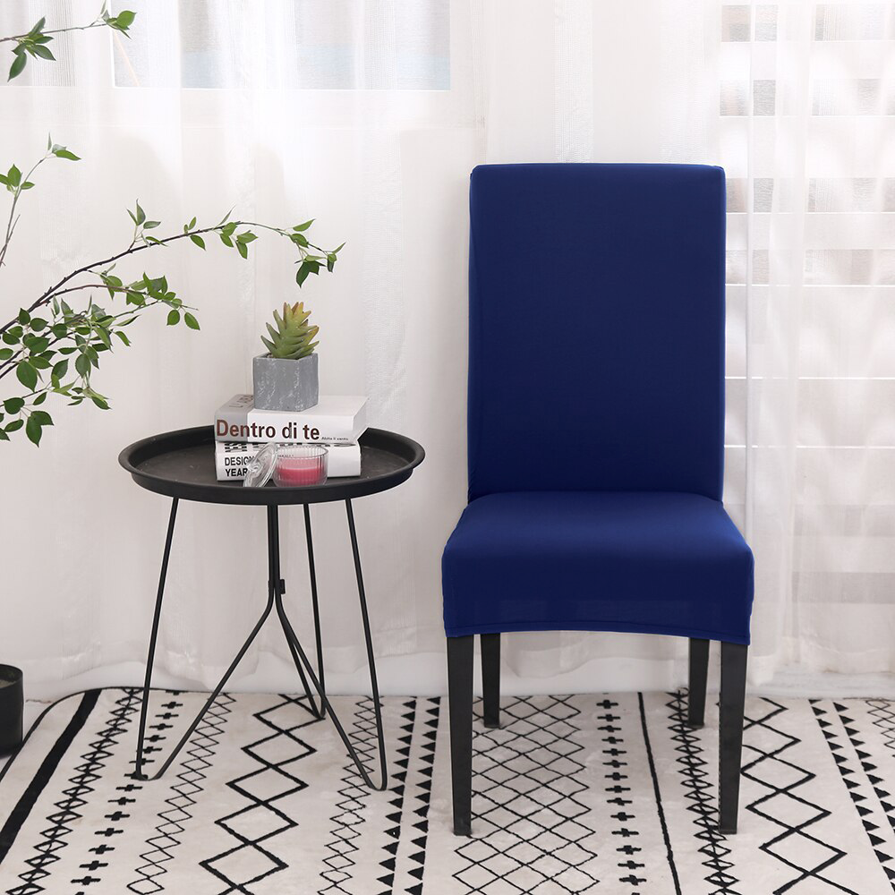 Jersey Cotton Chair Cover Set - Blue