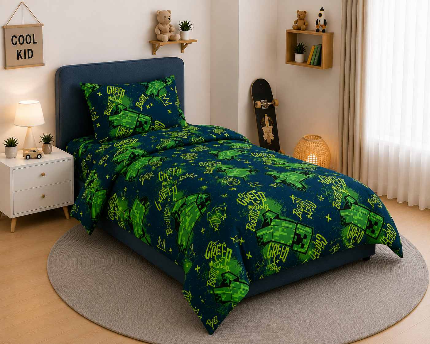 Printed Kids Bed Sheet Set