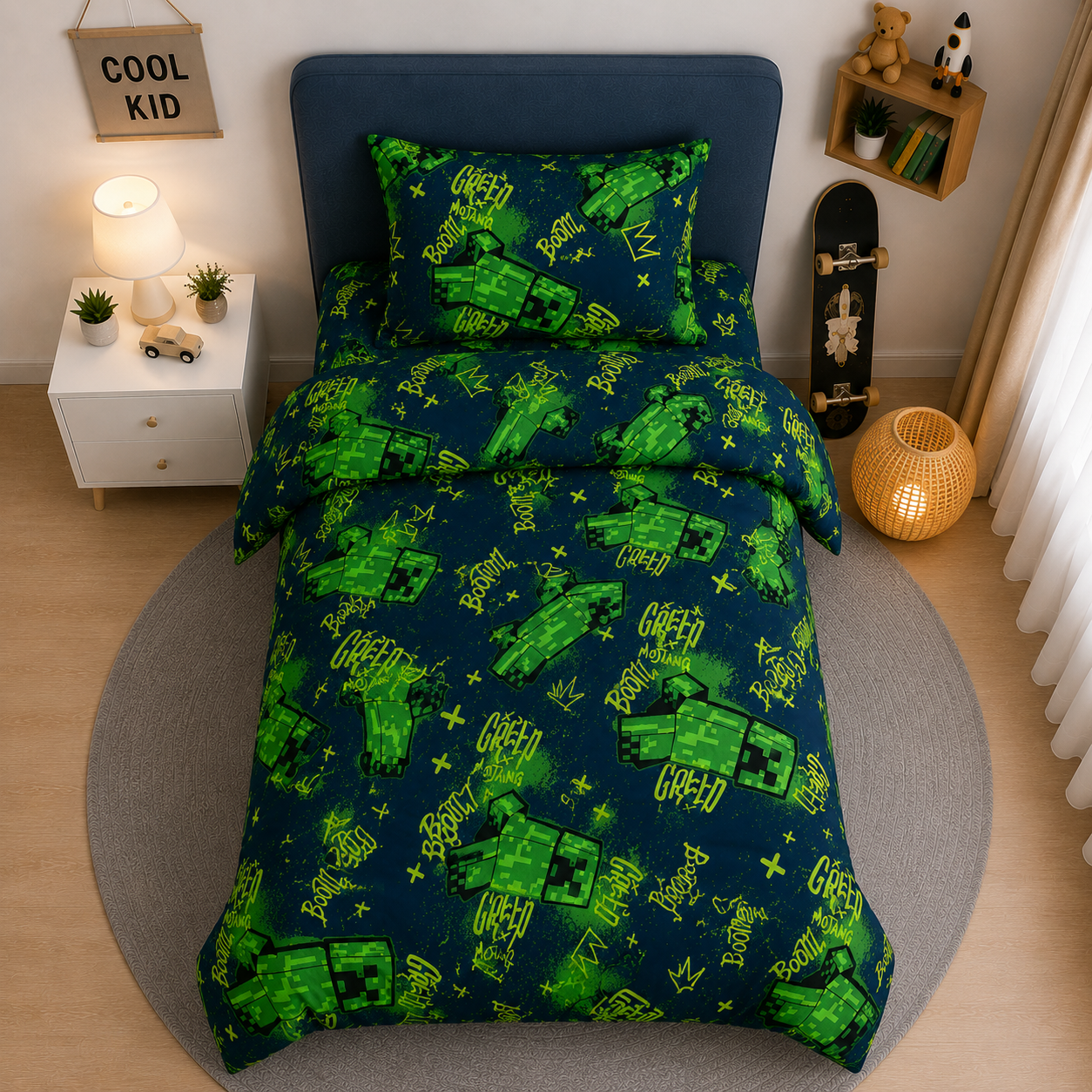 Printed Kids Bed Sheet Set