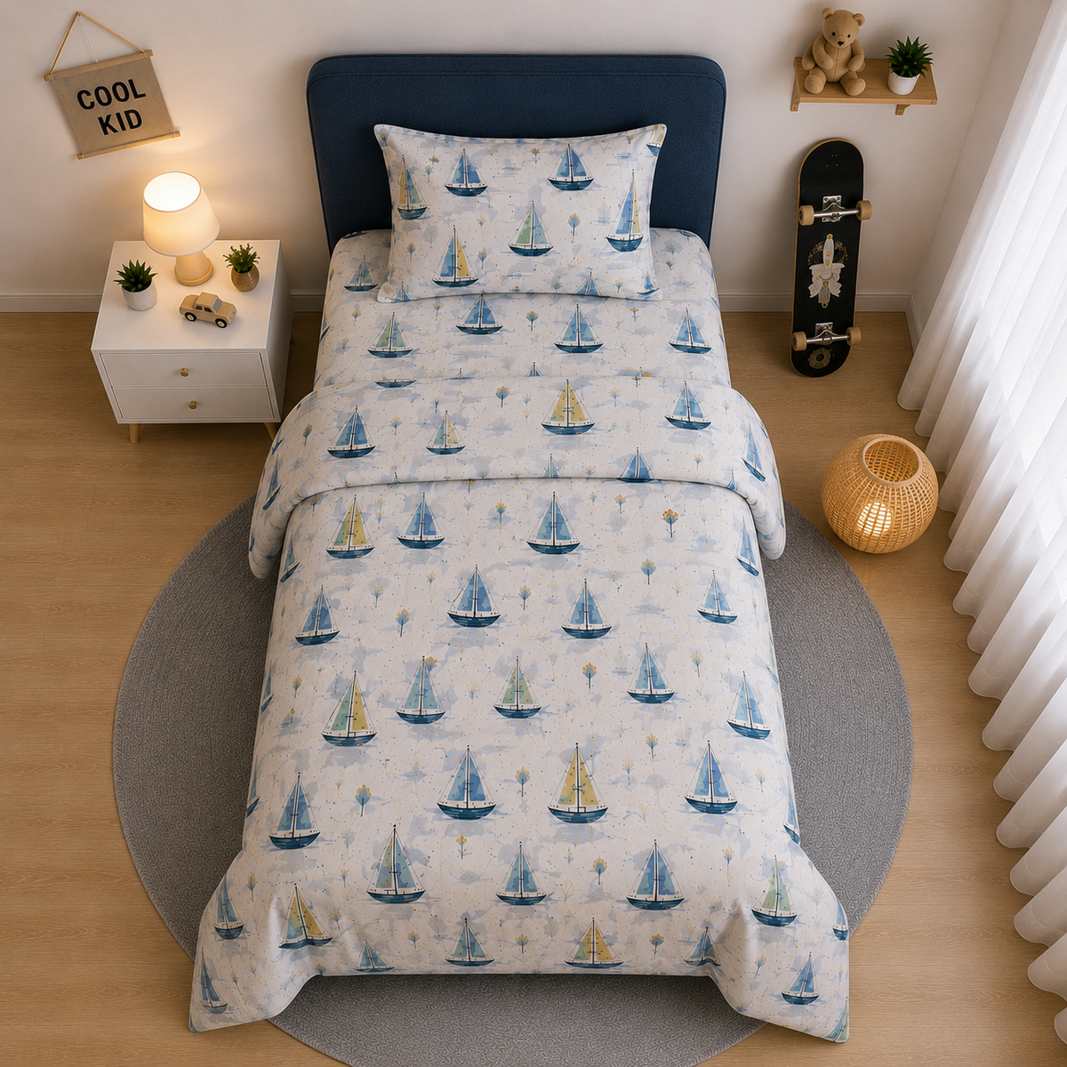 Printed Kids Bed Sheet Set