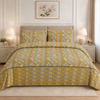Terracotta Floral Vine Cotton Printed Quilt Cover Set