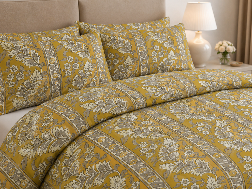 Terracotta Floral Vine Cotton Printed Quilt Cover Set