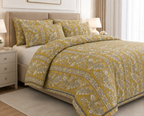 Terracotta Floral Vine Cotton Printed Quilt Cover Set