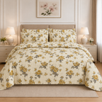 Blooming Rose Cotton Printed Quilt Cover Set