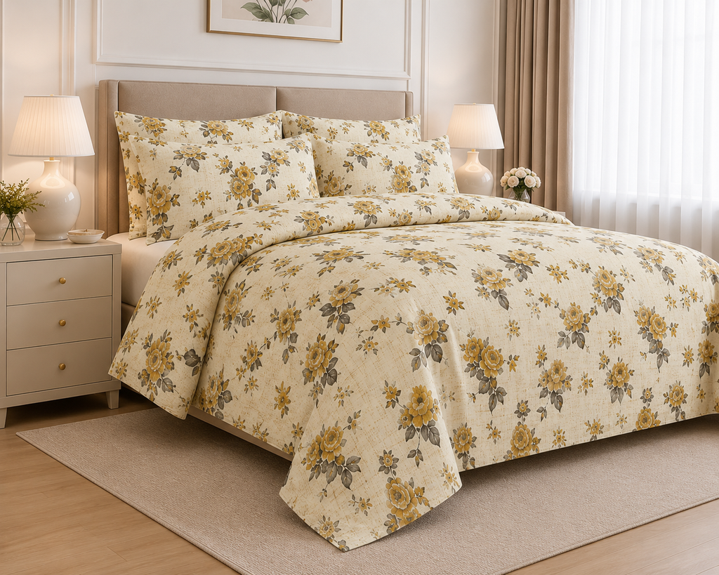Blooming Rose Cotton Printed Quilt Cover Set