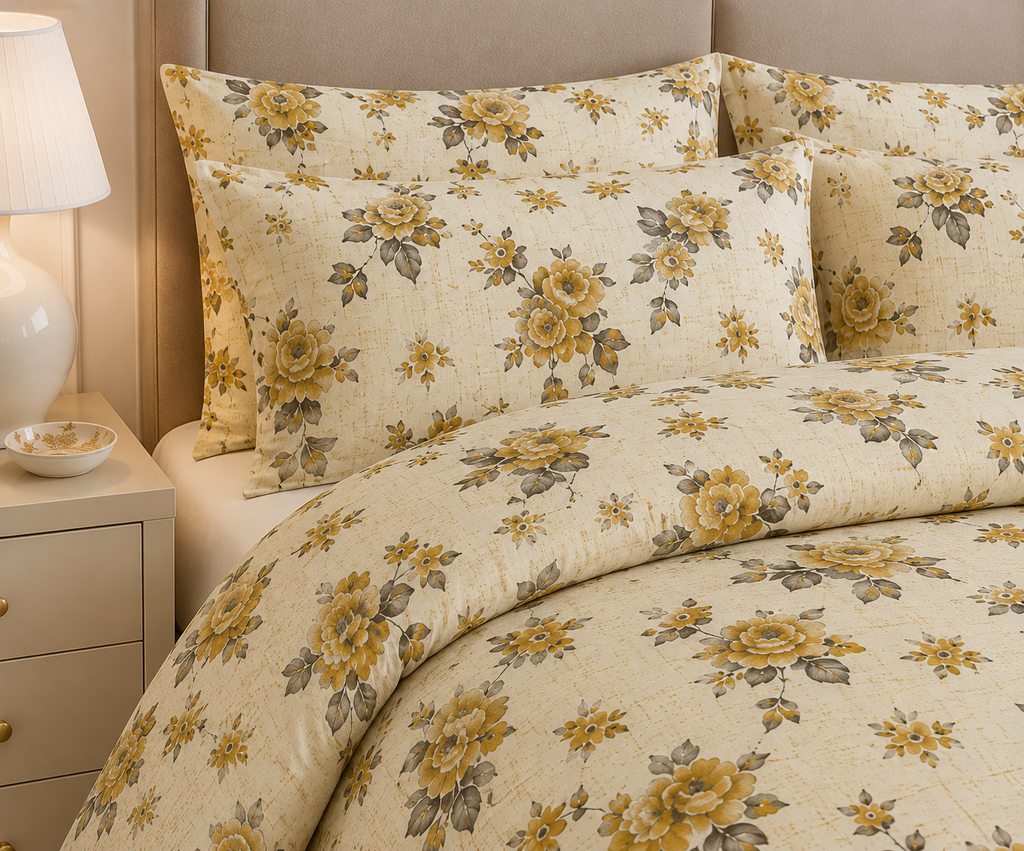 Blooming Rose Cotton Printed Quilt Cover Set