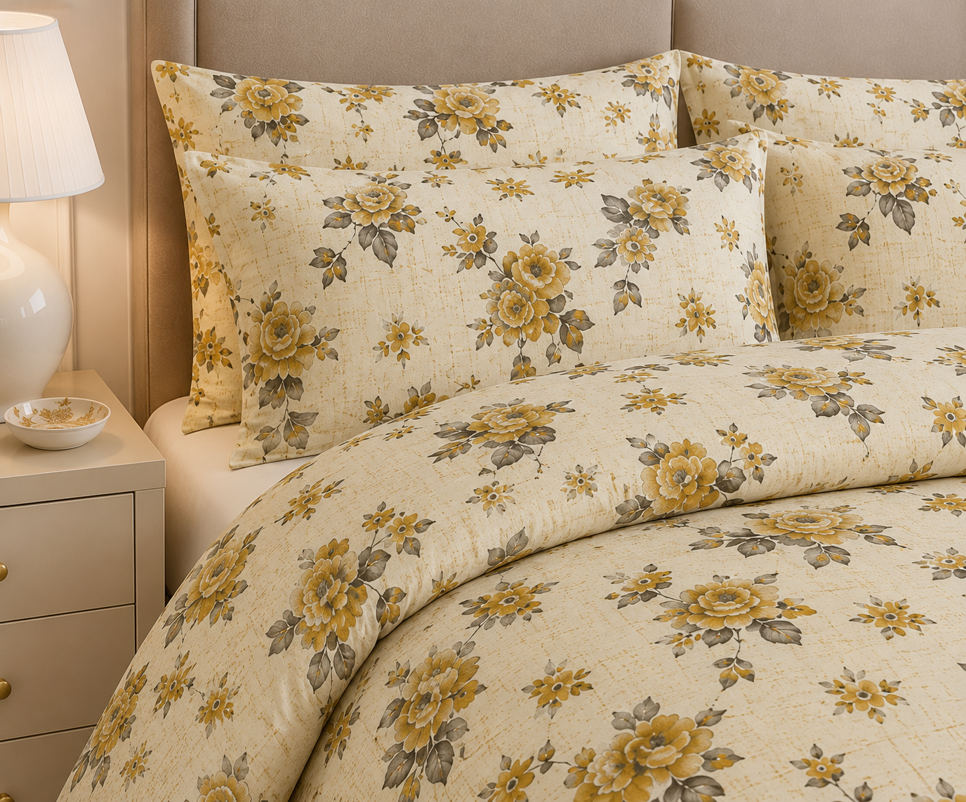Blooming Rose Cotton Printed Quilt Cover Set